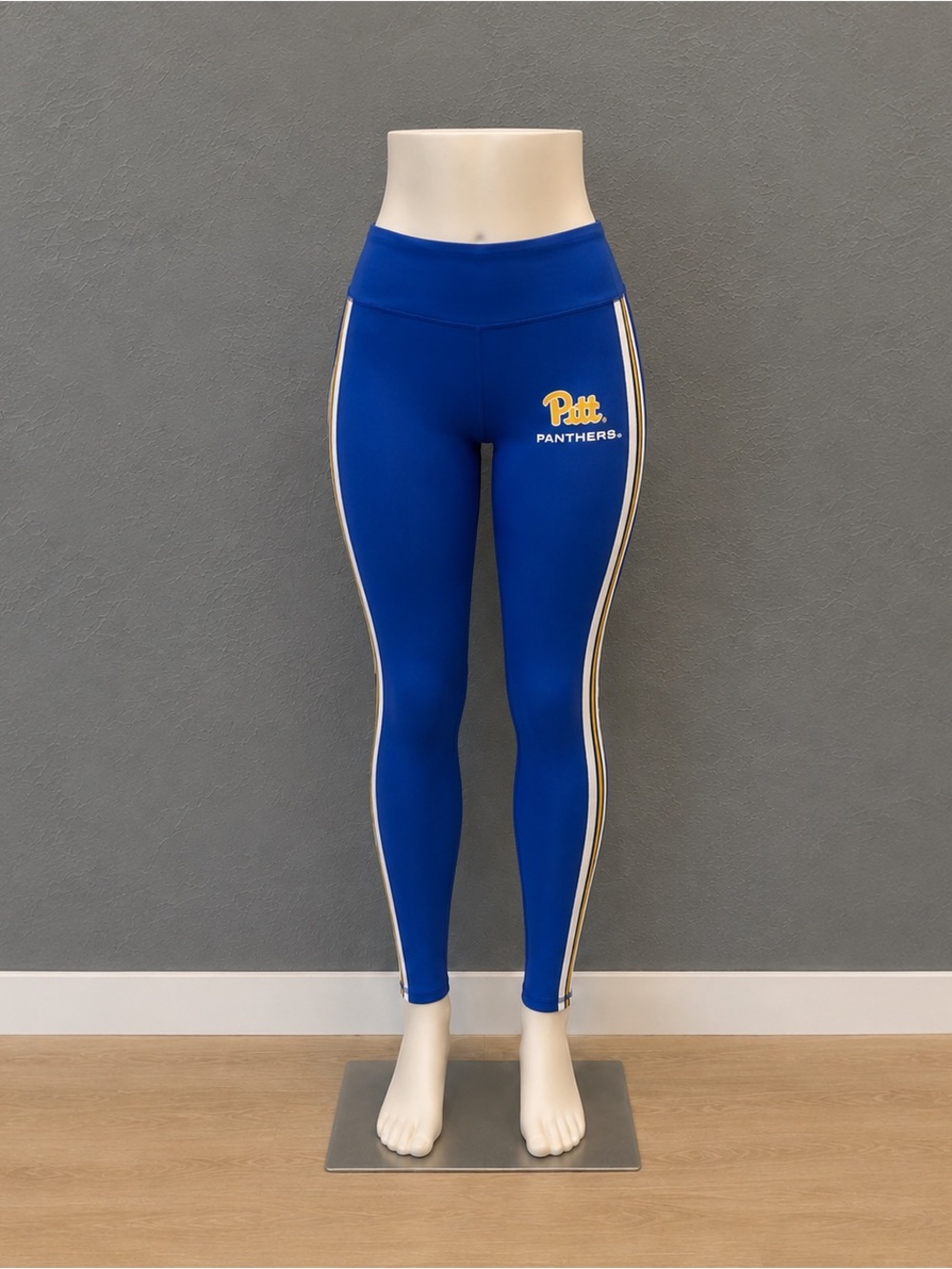 Pitt Panthers Wear By Erin Andrews Blue Leggings Large NCAA Striped Side Logo